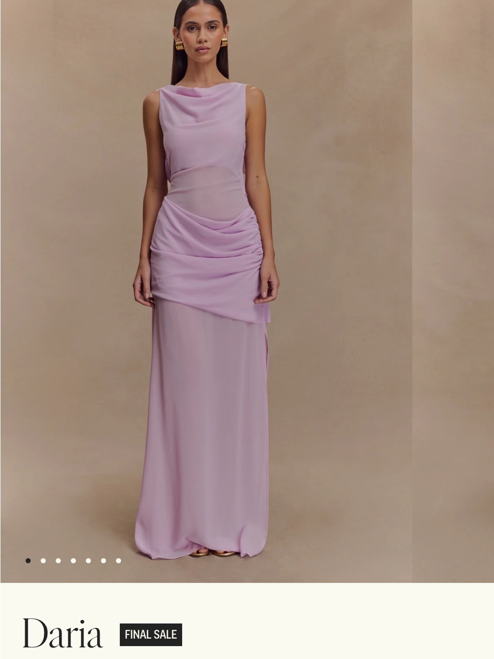 Meshki Lilac Daria Draped Maxi Dress